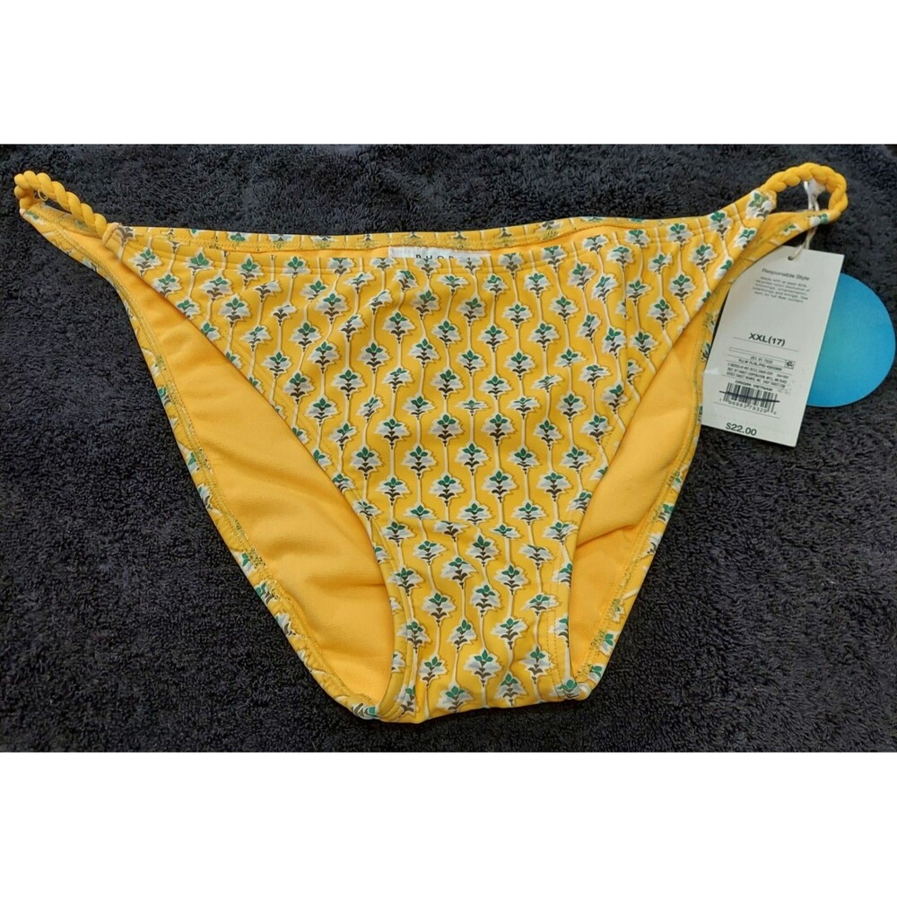 Rhode  Size XXL (17) Yellow Bikini  Bottoms Low Rise Cheeky Swimwear